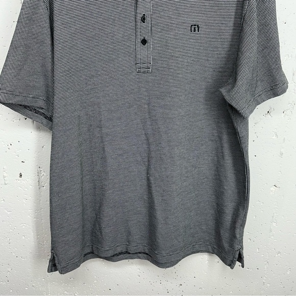 Travis Mathew size XL Black White Houndstooth Whistling Straits Polo Shirt - Picture 4 of 11